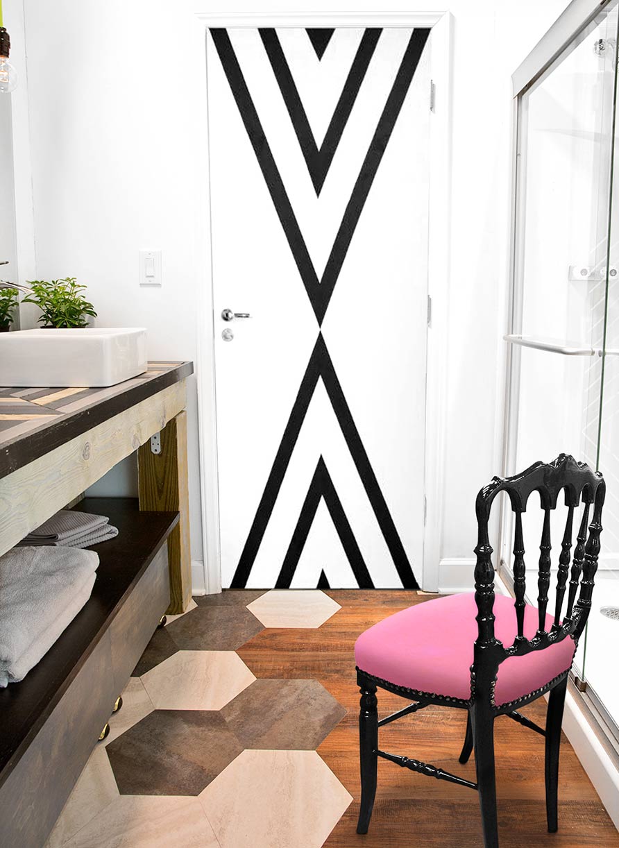 A graphic version to revamp its interior doors